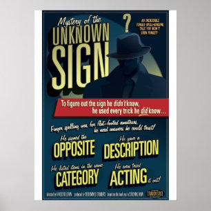 Poster Mystère du signe inconnu. Affiche.