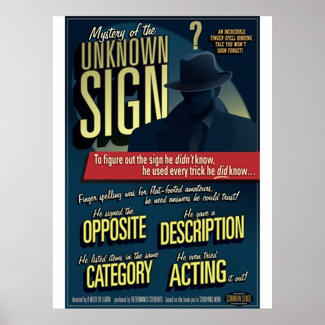 Poster Mystère du signe inconnu. Affiche. (Devant)
