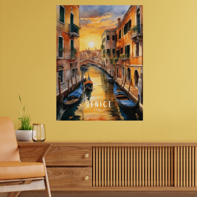 Poster Mystérieusement beau coucher de soleil à Venise (Salon 2)