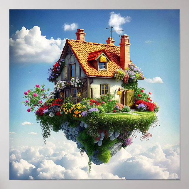 Poster Mystérieux Colorful Surreal Nature Terre tendance (Devant)