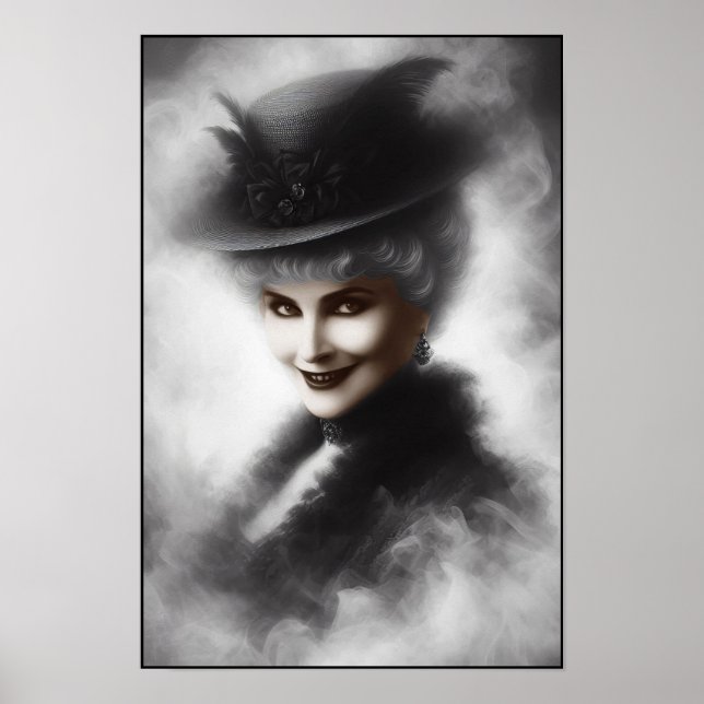 Poster Mysterious Victorian Woman Portrait Art (Devant)