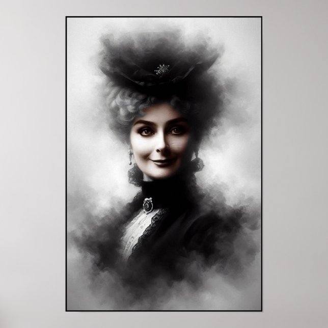 Poster Mysterious Victorian Woman Portrait Art (Devant)