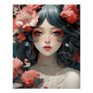 Poster Mystic AI Anime Chic : Vintage petite robe noire