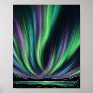 Poster Mystic Aurora Borealis - Northern Lights Art