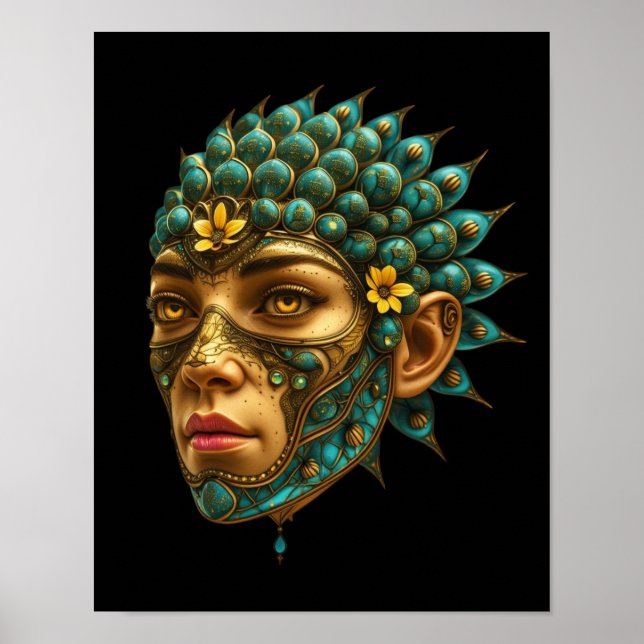 Poster Mystical Guardian Vision - Fantasy Graphic Art (Devant)