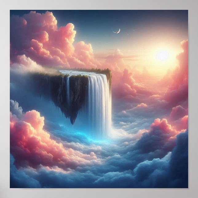 Poster Mystical Sky Waterfall From Suspended Fantasy (Devant)