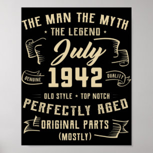 Poster Mythe de l'homme homme légende Juillet 1942 80e an