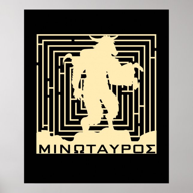 Poster Mythologie grecque Minotaure Grèce antique (Devant)