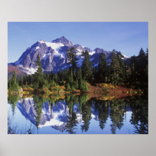 Poster N.A., États-Unis, Washington, Mt Baker et Snoqualm