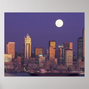 Poster N.D., États-Unis, Washington, Seattle Skyline de S