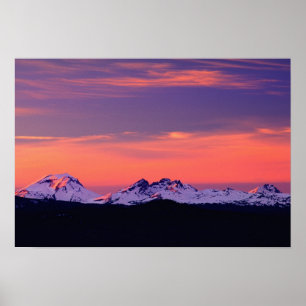 Poster NA, États-Unis, Oregon, Montagnes des Trois Soeurs