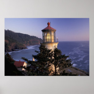 Poster NA, États-Unis, Oregon, phare de Heceta Head,