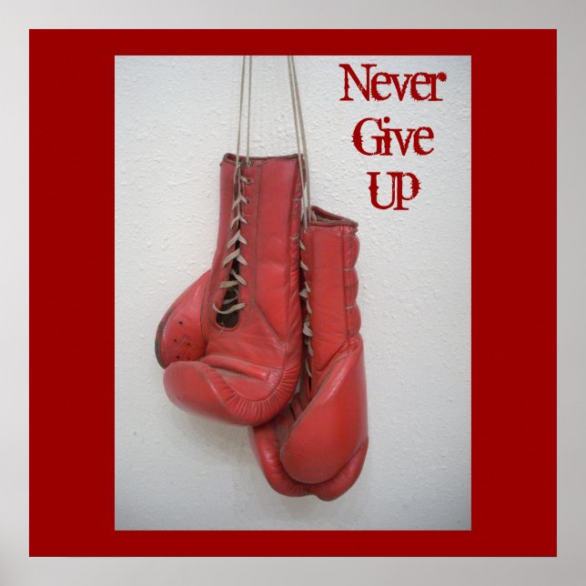 Poster N'Abandonnez Jamais, Gants De Boxe Imprimés (Devant)