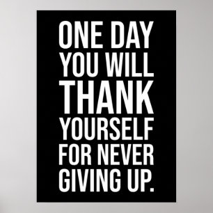 Poster N'abandonnez jamais - La motivation du succès