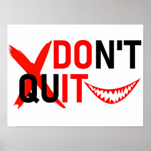 Poster N'ABANDONNEZ PAS – Création de motivation rouge gr