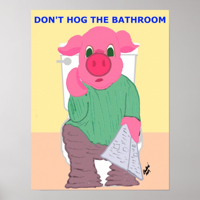 Poster N'accrochez pas l'affiche de la salle de bain (Devant)