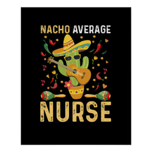 Poster Nacho Infirmière Moyenne Cinco De Mayo Infirmière 