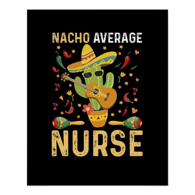 Poster Nacho Infirmière Moyenne Cinco De Mayo Infirmière  (Devant)