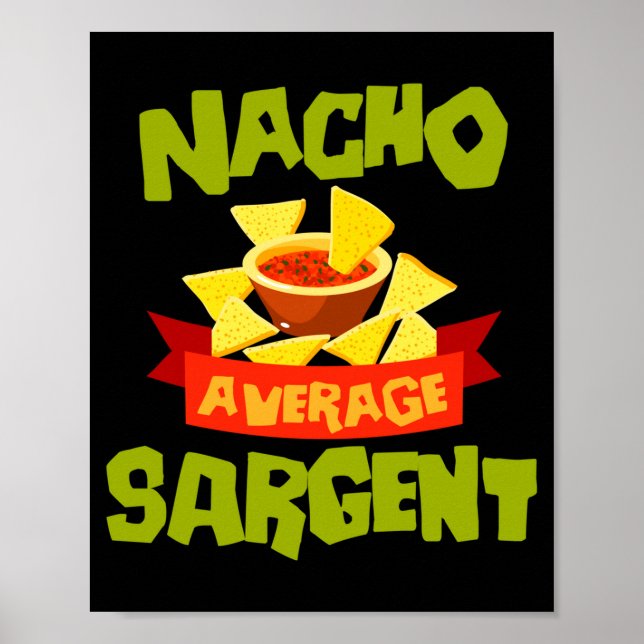 Poster Nacho sergent moyen drôle anniversaire nom de fami (Devant)
