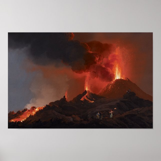 Poster Nächtlicher Ausbruch des Vesuvs (Devant)