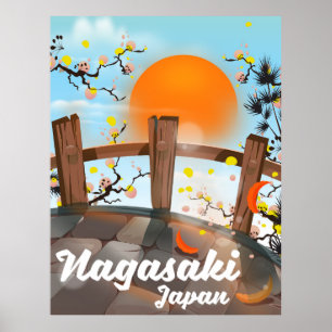 Poster Nagasaki Japanese blossom poster.