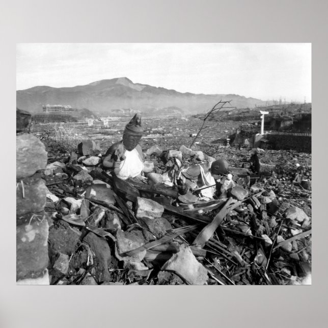 Poster Nagasaki Japon après la bombe atomique (Devant)