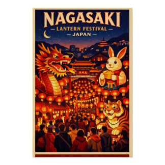 Poster Nagasaki Lantern Festival in Japan