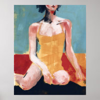 Nage vintage - maillot de bain jaune