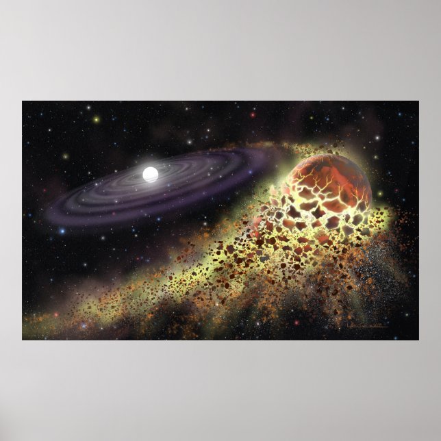 Poster Nain blanc déchiquetant une planète (Devant)