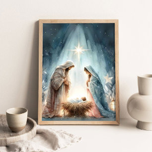 Poster Naissance de Jésus Art, Peinture de la Nativité, É