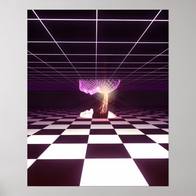 Poster Naissance numérique [esthétique synthwave] (Devant)