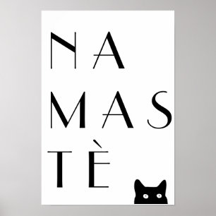 Poster Namaste black cat