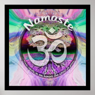 Poster Namaste l'esprit en moi honore l'esprit en vous