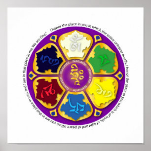 Poster Namaste Mandala - violet