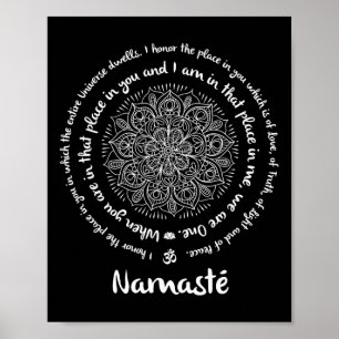 Poster Namaste Nous sommes un dictons de méditation Manda