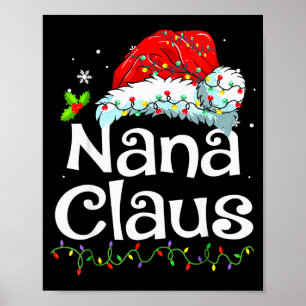 Poster Nana Claus Pyjama de Noël Famille assortis Xmas L