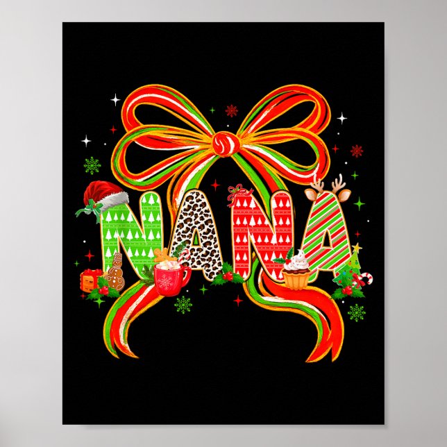 Poster Nana Coquette Bow Christmas Pajamas Xmas Tree Coco (Devant)