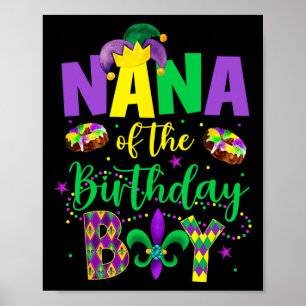 Poster Nana De L'Anniversaire Garçon Chemise Mardi Gras G