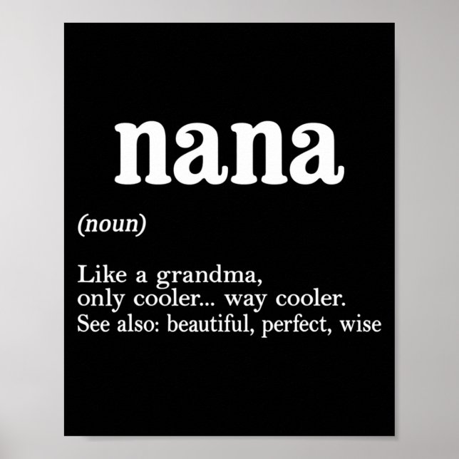 Poster Nana Definition Funny Mom Mothers Day  (Devant)