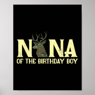 Poster Nana du garçon d'anniversaire chasseur de cerf cam