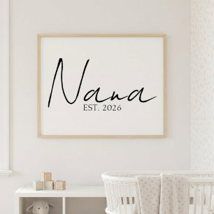 Poster Nana Intemporelle Année EST Élégante Famille Scrip