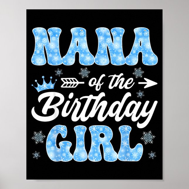 Poster Nana Of The Birthday Girl Snowflakes Winter Christ (Devant)
