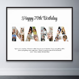 Poster Nana Photo Collecte Lettre Cutout Grand-mère Anniv