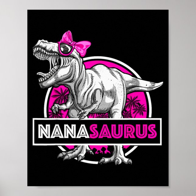 Poster Nanasaurus T-rex Matching Funny Grandma Saurus Din (Devant)