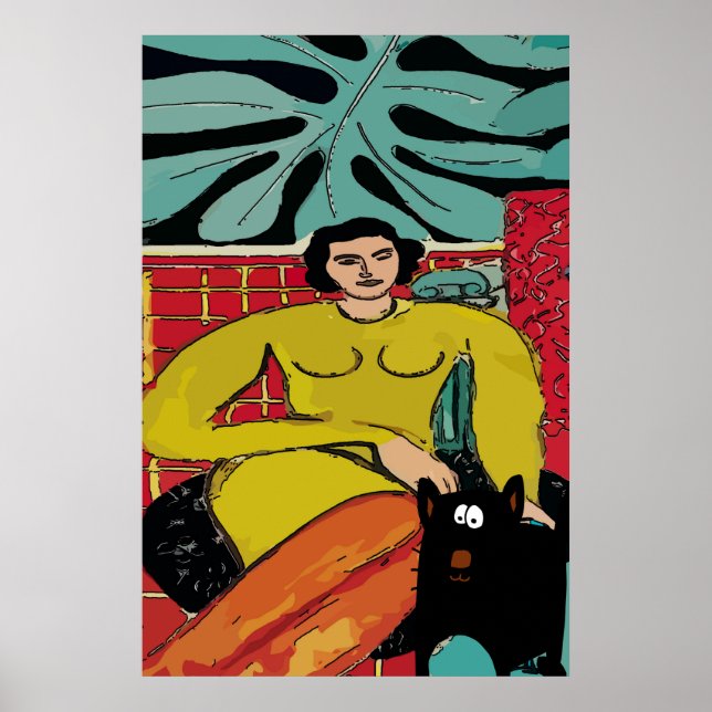 Poster Nancy avec chat noir (Devant)