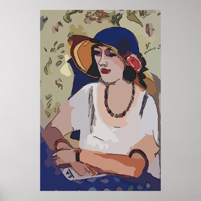 Poster Nancy en Casquette, Matisse Style (Devant)