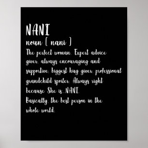 Poster Nani Définition Grand-mère Fête des mères Femmes