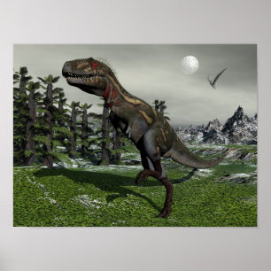 Poster Nanotyrannus dinosaure - rendu 3D