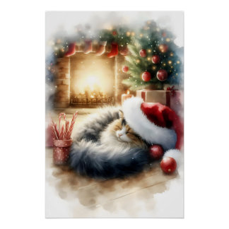 Poster Nap de chat de vacances