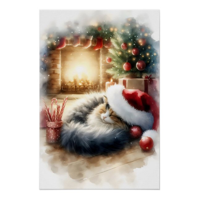 Poster Nap de chat de vacances (Devant)